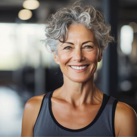 Frau glücklich nach dem Training