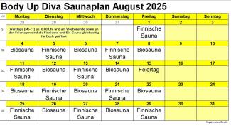 Saunaplan BUP Diva August 2025