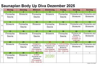 Saunaplan Dezember 25