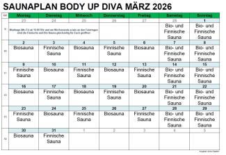 Saunaplan Diva März 2025