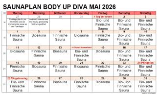 Saunaplan Diva Mai 2026