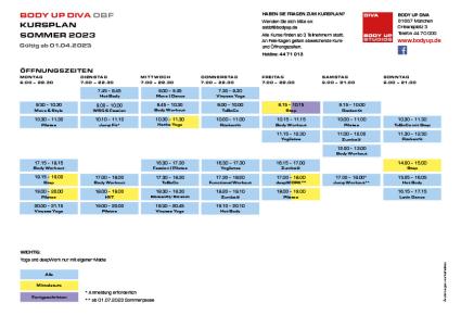 Sommerplan Diva 2023